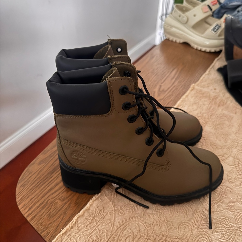 Timberland Olive Brown Lace-Up Women's Ankle Boots